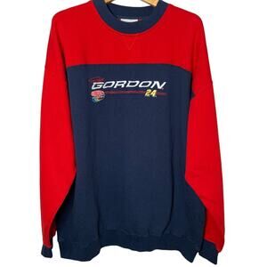 Vintage Jeff Gordon Sweatshirt Men's 2XL Embroidered Red Navy Classic Nascar